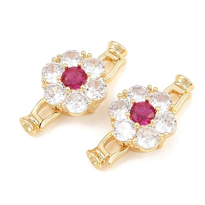 Brass Pave Cubic Zirconia Fold Over Clasps CU-CBAA6E8-13G-1