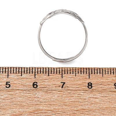 304 Stainless Steel Adjustable Open Cuff Statement Rings RJEW-C083-19P-03-1