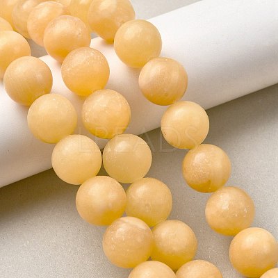 Natural Yellow Jade Bead Strands G-K121-01-12mm-1