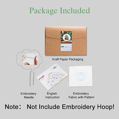 Flower Pattern DIY Embroidery Starter Kits DIY-P077-102-1