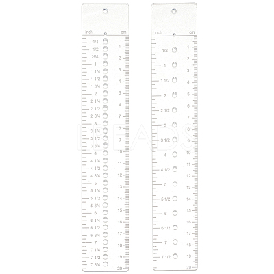 2Pcs 2 Styles Acrylic Rulers AJEW-WH0270-327-1