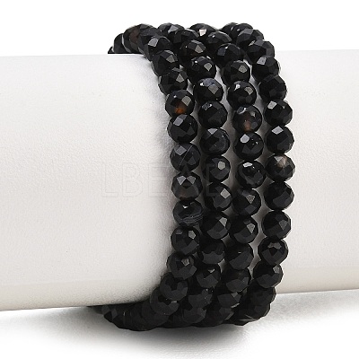 Natural Dyed & Heated Black Onyx Beads Strands LS-G-A129-3mm-25-1