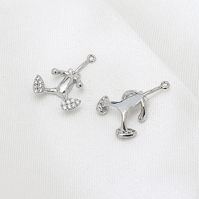 Brass Micro Pave Clear Cubic Zirconia Body Head Pins BAPE-PW0002-23C-02-1