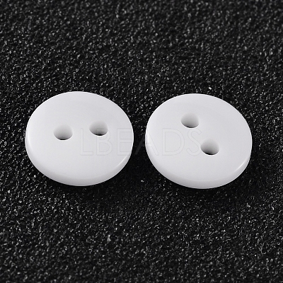 2-Hole Flat Round Resin Sewing Buttons for Costume Design BUTT-E119-28L-19-1