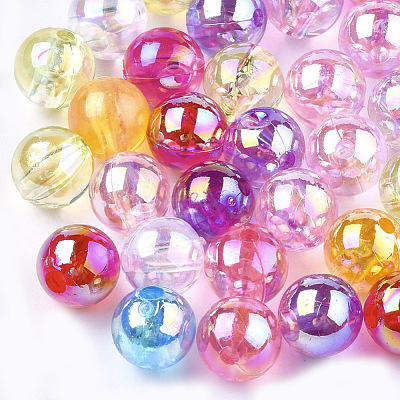 Transparent Plastic Beads X-OACR-S026-10mm-M-1