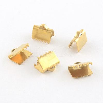 304 Stainless Steel Ribbon Crimp Ends STAS-Q187-03G-1