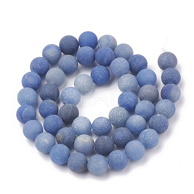Dyed & Heated Natural Blue Aventurine Beads Strands G-T106-208-1