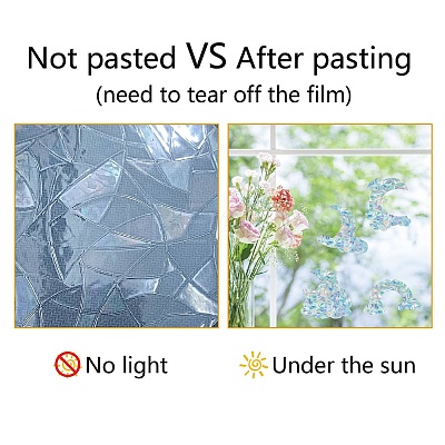 Waterproof PVC Colored Laser Stained Window Film Static Stickers DIY-WH0314-132-1