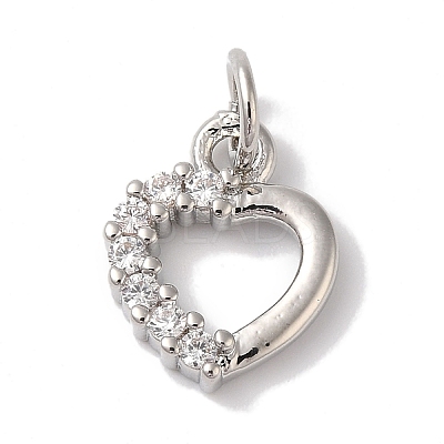 Rack Plating Brass & Clear Cubic Zirconia Pendants KK-L216-013P-1