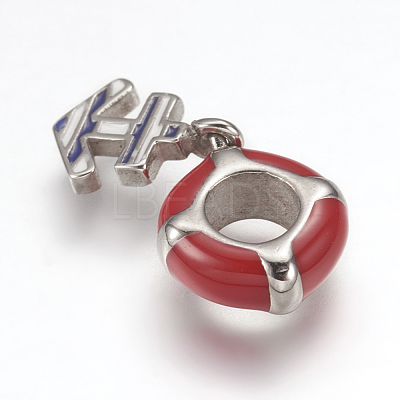 304 Stainless Steel European Dangle Charms STAS-G164-28P-1