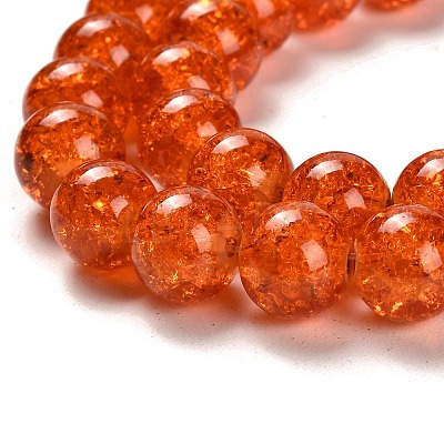 Spray Painted Crackle Glass Beads Strands X-CCG-Q001-10mm-09-1