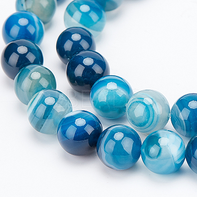 Natural Striped Agate/Banded Agate Beads Strands G-OC0001-16-10mm-1