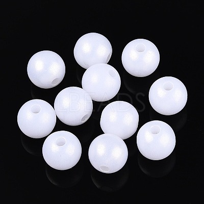 Rubberized Style Rainbow Opaque Acrylic Beads MACR-T010-8mm-08-01-1