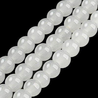 Baking Paint Imitation Jade Glass Round Bead Strands LS-DGLA-Q021-6mm-01-1