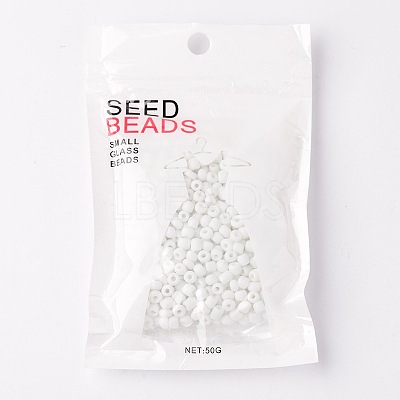 6/0 Opaque Colours Round Glass Seed Beads X-SEED-A010-4mm-41-1