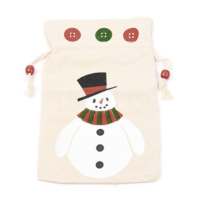 Christmas Theme Cotton Fabric Cloth Bag ABAG-H104-A02-1