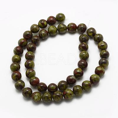 Natural Dragon Blood Beads Strands G-K194-8mm-03-1
