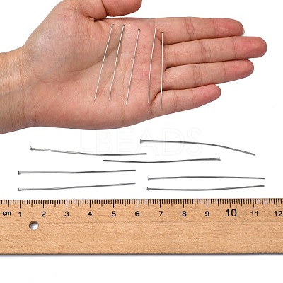 Tarnish Resistant Jewelry Tools and Equipment Decorative Stainless Steel Flat Head Pins X-STAS-E023-0.6x50mm-1