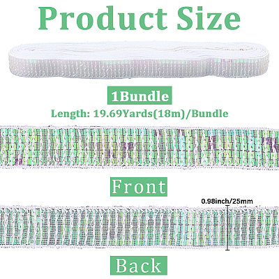 Polyester with PVC Paillette Lace Trim Ribbon OCOR-WH20050-015C-1