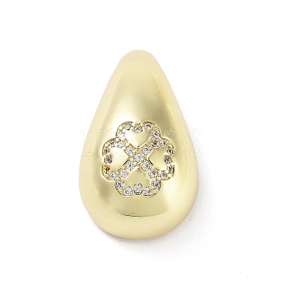 Rack Plating Brass Micro Pave Clear Cubic Zirconia Pendants KK-H474-18G-12-1