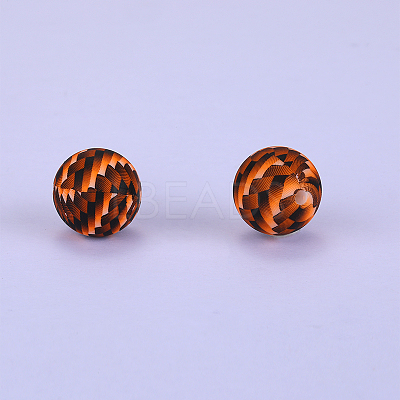 Printed Round Silicone Focal Beads SI-JX0056A-207-1