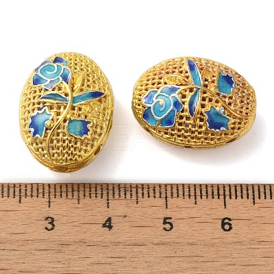 Rack Plating Brass Enamel Beads KK-P276-26C-05G-1