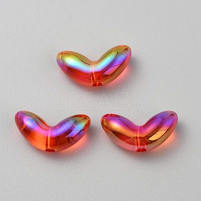 Transparent UV Plating Acrylic Beads TACR-TAC0001-09A-02-1