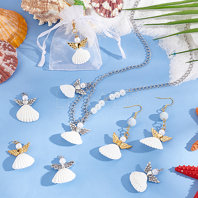 48Pcs 3 Styles Spiral Shell Angel Pendants FIND-PH0020-54-1