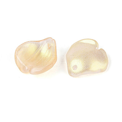 Transparent Glass Petal Pendants GLAA-T030-05D-1