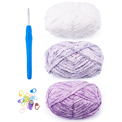 3 Rolls Super Bulky Plush Polyester Chenille Yarn OCOR-MB0001-06A-1