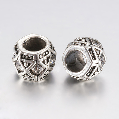 Tibetan Style Alloy Rhinestone European Beads PALLOY-F200-05D-1