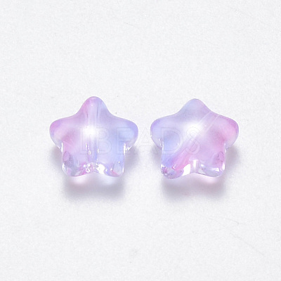 Spray Painted Glass Beads GLAA-R211-04-1