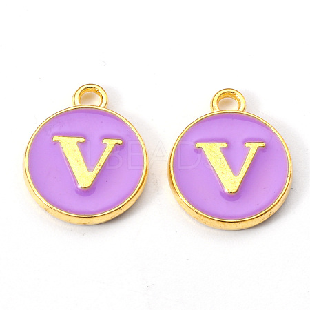 Golden Plated Alloy Enamel Charms ENAM-S118-10V-1