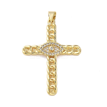 Brass Micro Pave Clear Cubic Zirconia Pendants KK-A212-06B-G-1