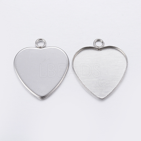 Tarnish Resistant 201 Stainless Steel Pendant Cabochon Settings STAS-P198-13A-1