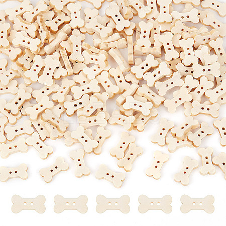 150Pcs 2-Hole Wooden Button BUTT-GO0002-05-1