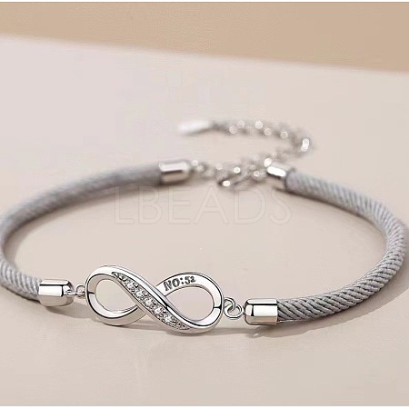 Infinity Brass Micro Pave Cubic Zirconia Link Bracelets for Men Women FS-WG06369-02-1