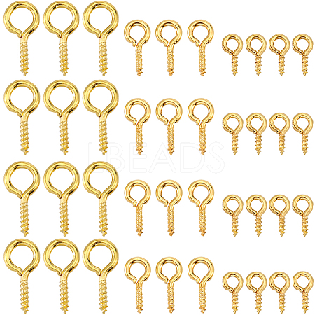 600Pcs 3 Size Iron Screw Eye Pin Peg Bails IFIN-SP0001-05G-1