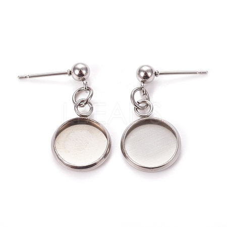 Tarnish Resistant 304 Stainless Steel Stud Earring Settings STAS-L226-019H-P-1