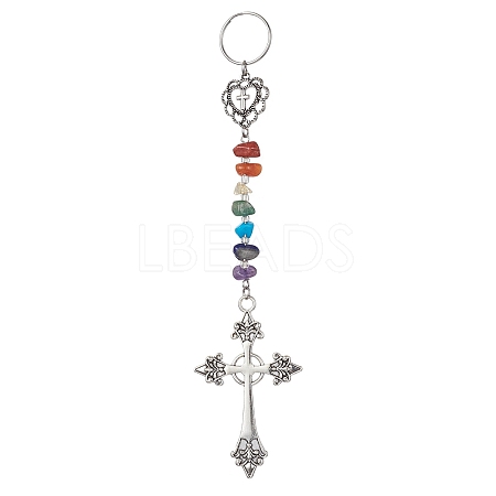 Tibetan Style Alloy Keychains KEYC-JKC00552-01-1