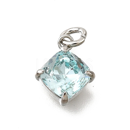 Brass Glass Charms KK-V011-35P-A-1