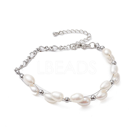 Natural Cultured Freshwater Pearl Bracelets BJEW-JB10387-1