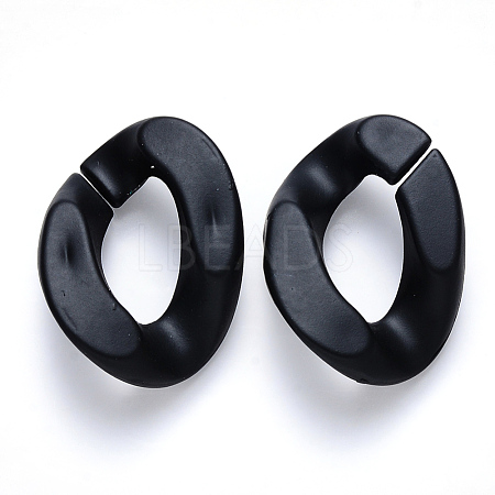 Opaque Spray Painted Acrylic Linking Rings OACR-S036-001B-I07-1