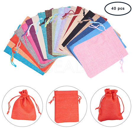   Burlap Packing Pouches Drawstring Bags ABAG-PH0002-14-9x12cm-1