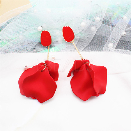 Spray Painted Alloy Enamel Dangle Stud Earrings FS-WG98629-04-1