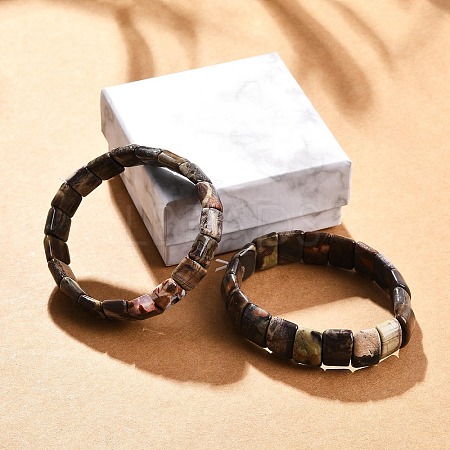 Natural Agate Beaded Stretch Bracelets for Women Men BJEW-M049-08C-1