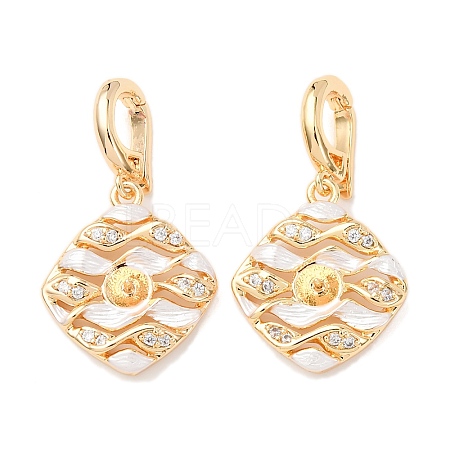 Brass Micro Pave Cubic Zirconia Peg Bails KK-A279-06G-1