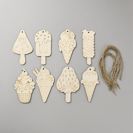 DIY Wood Hanging Pendant Decorations Kit DIY-WH20007-18C-1