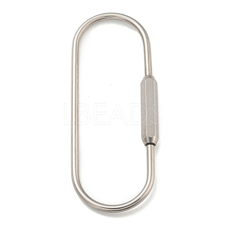 304 Stainless Steel Screw Carabiner Lock Charms STAS-C092-05A-P-1