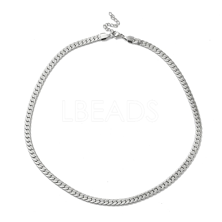 304 Stainless Steel Cuban Link Chain Necklace NJEW-K249-01A-P-1